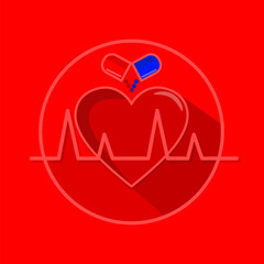 healthy heart vector illustration icon.