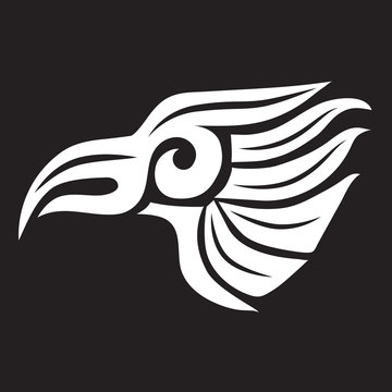 Abstract Eagle On Black Background Vector Illustration