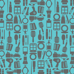 Variety Cosmetics Pattern Background Vector Illustration