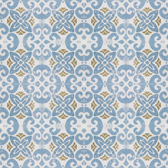 Old ceramic tiles patterns  in the park public.