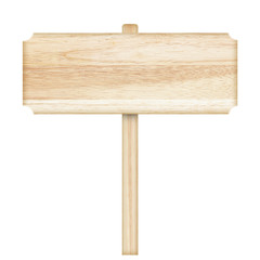 Wooden sign isolated on white background