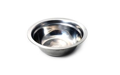 Metal BOWL on white background.