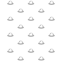 Obraz premium Simple seamless transparent ufo spaceships pattern