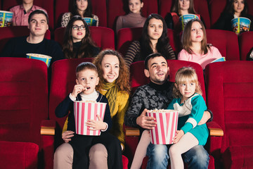 Happy family in the movie