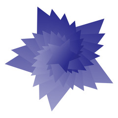 Multicolor blue gradient star isolated over white