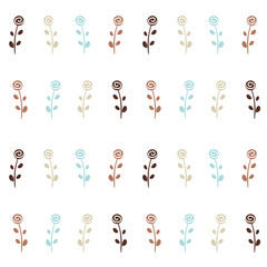 scandinavian seamless vector pattern background illustration with abstract flowers