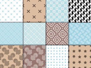 Geometric patterns. Colored collection of backgrounds