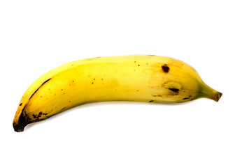 Yellow ripe plantain in white background © Huzaime