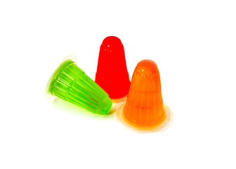 Mini Jelly Cup Isolate on white;