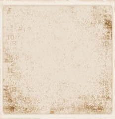 Vintage wall detail in retro style for texture or background. Sepia tones and faded borders.