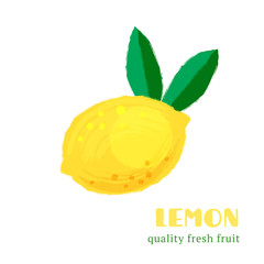 Fresh lemon isolated on white background.