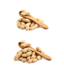 Pile of peanuts isolated