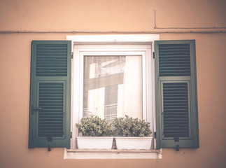Close up of an italian windows in the Cinque Terre National Park