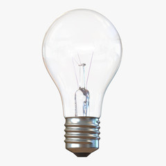 Old light bulb isolated on white 3D Illustration