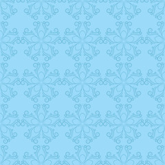 Seamless pattern with flower element. Blue abstract wallpaper