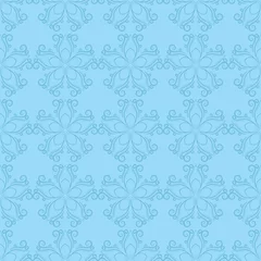 Foto op Canvas Seamless pattern with flower element. Blue abstract wallpaper © Liudmyla