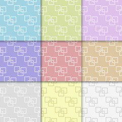 Geometric seamless pattern. Abstract background with square elements. Colored collection