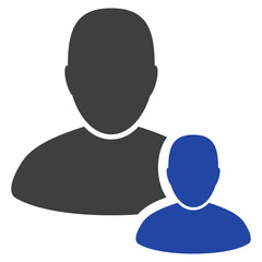 User Manager flat raster icon. An isolated illustration on a white background.