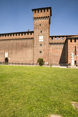 Castello Sforzesco (Sforza Castle) in Milan, Lombardy, Italy, 13-05-2017