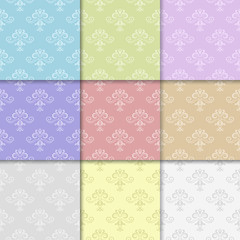 Floral wallpaper background. Colored seamless patterns