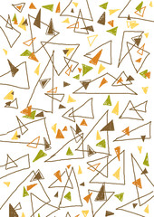 Obraz premium Background with hand drawn orange and brown triangles