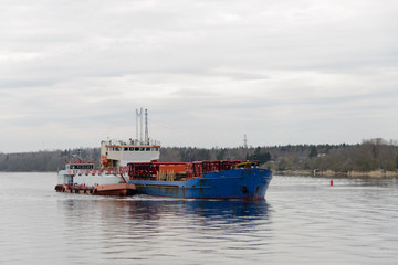 Fototapeta premium Bunkering at anchor