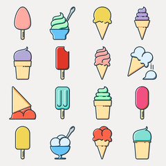 Collection of ice cream icons
