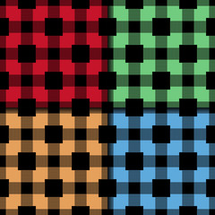 Checkered fabric background. Colored seamless pattern