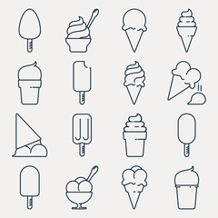 Collection of ice cream icons