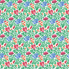 Watercolor seamless pattern in Chinese style