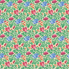 Watercolor seamless pattern in Chinese style
