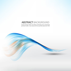 Wave abstract blue smoke on white background.