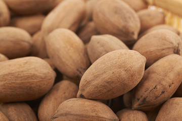 Surface coated with pecan nuts