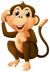 Cute monkey with brown fur