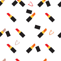 Minimal Easy Shape Lipsticks Seamless Pattern