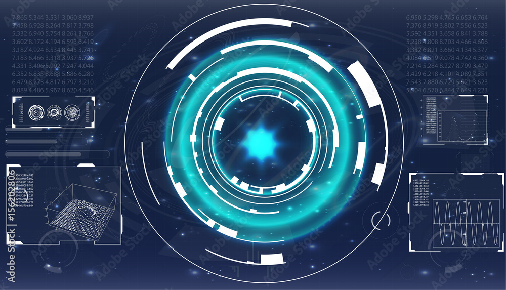 Poster radar screen. vector illustration for your design. technology background. futuristic user interface.