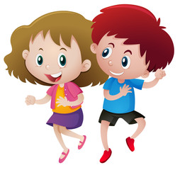 Fototapeta premium Boy and girl dancing