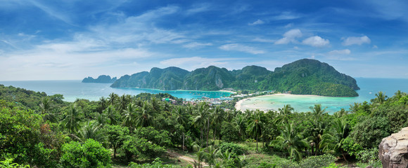 View point of Phi Phi Island at sunset time, Krabi, Thailand