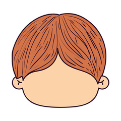 colorful caricature faceless front view kid with hairstyle vector illustration
