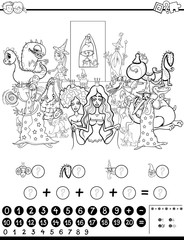 mathematical worksheet for coloring