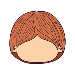 colorful caricature faceless front view cute kid with hairstyle vector illustration