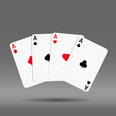 playing poker cards ace set 