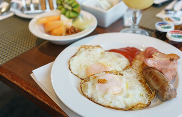 Continental breakfast is served in the hotel 's restaurant , New Zealand