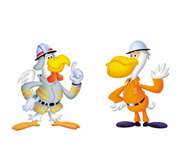 消防士動物キャラ、鳥キャラ消防士