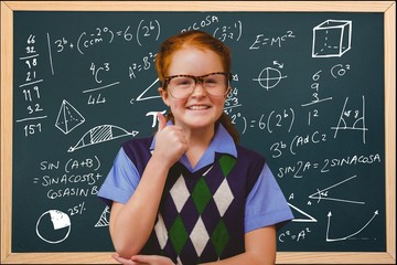 students wearing glasses against schoolboard background