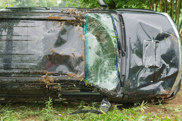 car crash accident on road