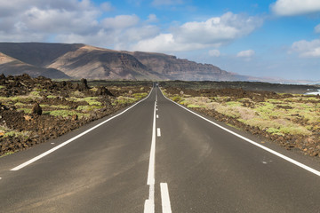 Road To Orzola In Lanzarote, Spain