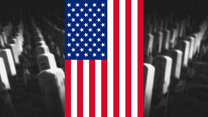United States of America Memorial Day.Flag With Map of America and Text Remembrance of American War Heroes 3D illustration