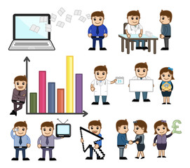 Set of Conceptual Business Cartoons