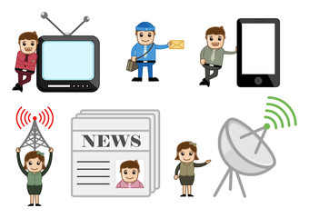 Entertainment and Communication Concepts Cartoon Vectors